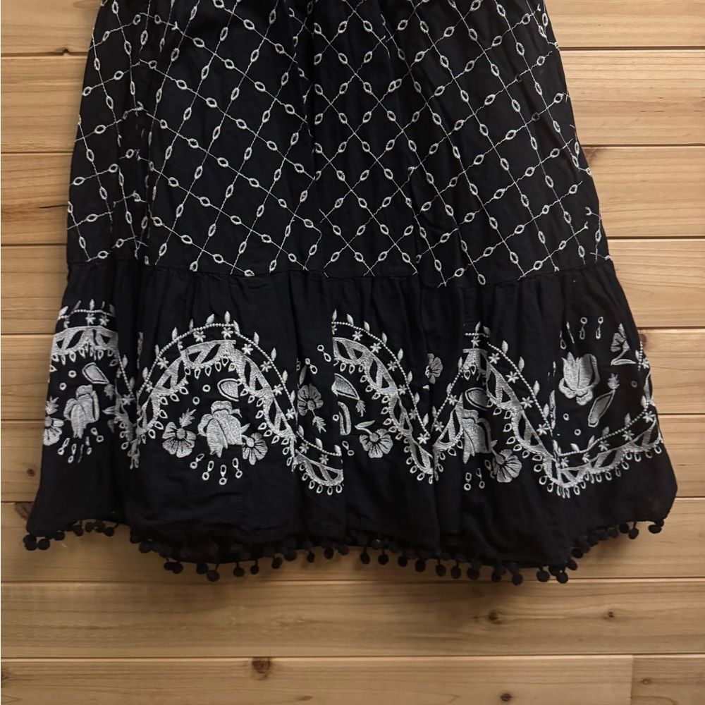 By Anthropologie Size 4 Marisol Off The Shoulder Embroidered Boho Midi Dress - Picture 13 of 16